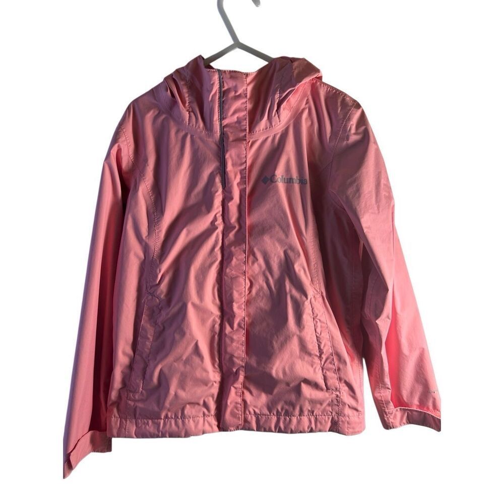 Columbia girls nylon‎ rain Jackie 6/6x pink hood